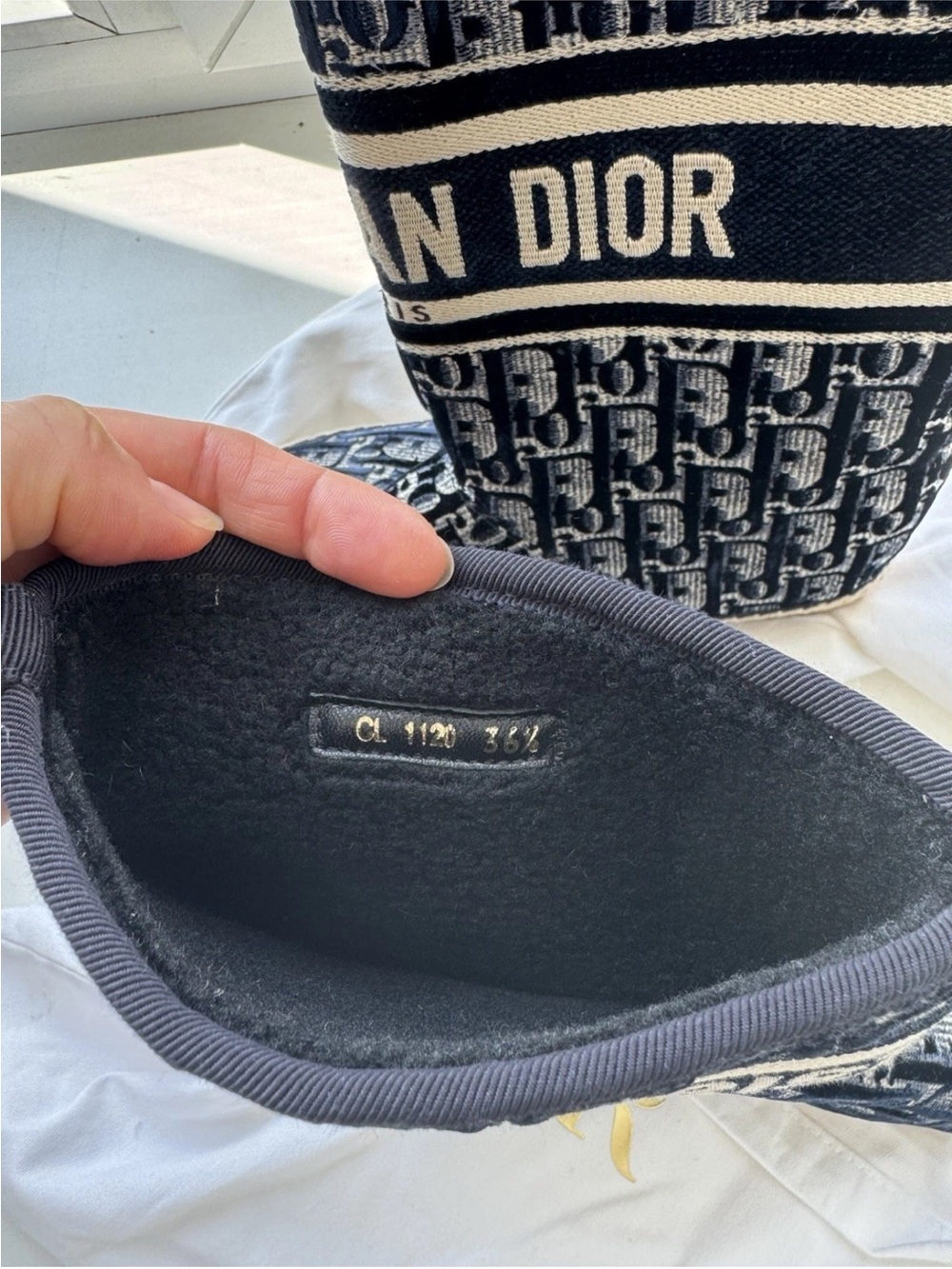 Dior Navy White Logo Mid-Calf Bootie Women's Boots EU 36.5 CL 1120 36½ - Picture 3 of 6